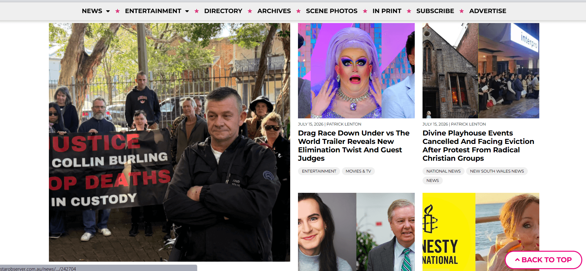 Star Observer website screenshot